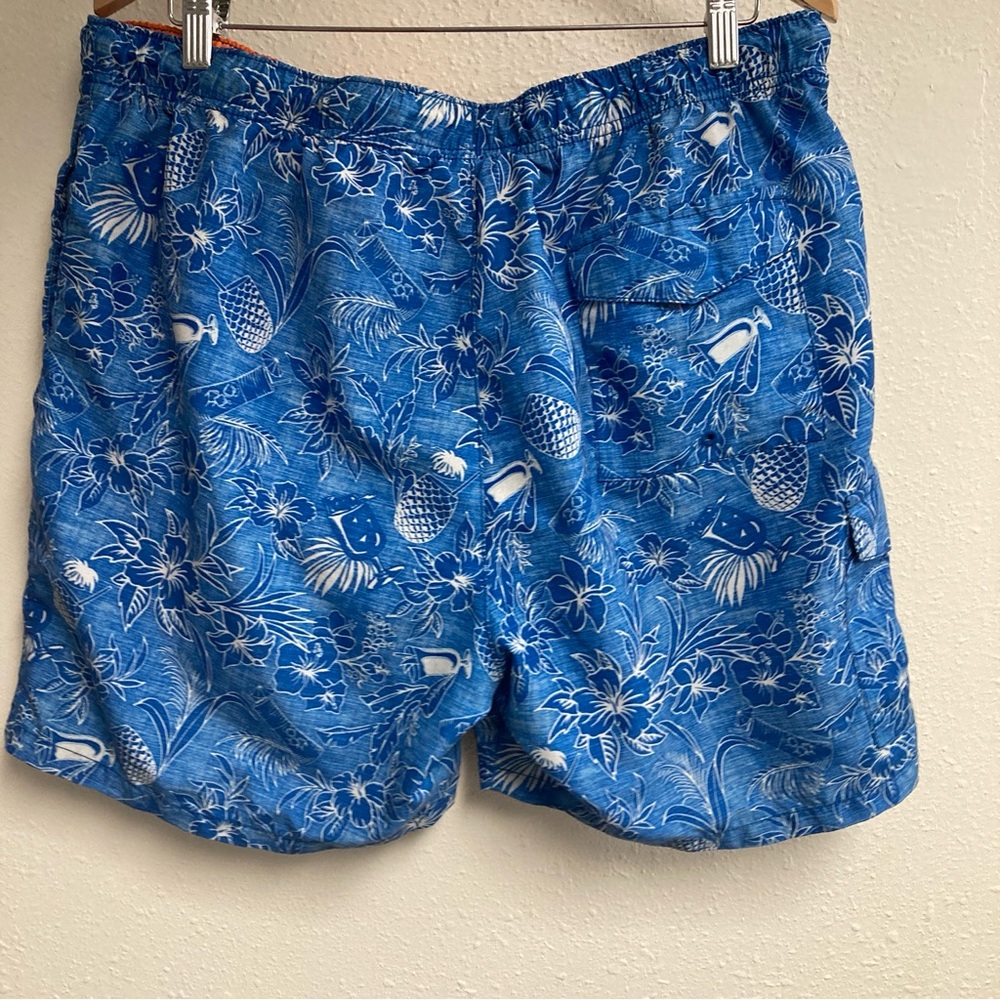 Tommy Bahama Men’s Blue/Orange Swim Trunks Nautical Design Hawaiian Tropical LG - Picture 2 of 13